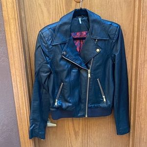 Free People Fauc Leather BOMBER jacket